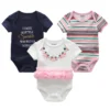 "Ensembles de body-broderie pour bébé, haut de gamme" (translates to: "Embroidered baby bodysuits, high-end")