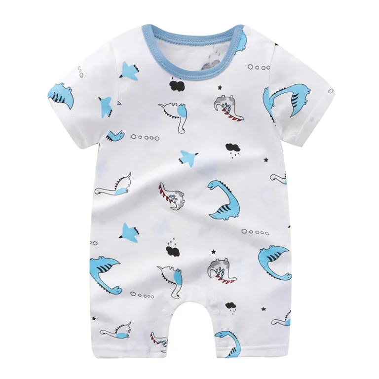 « Barboteuse dinosaures bébé de haute qualité »(This translates to "dinosaur-themed baby romper of high quality")