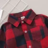 "Chemise-combi plaid garçon, doux et élégant de qualité" (Onesie-shirt plaid boy, soft and elegant quality)