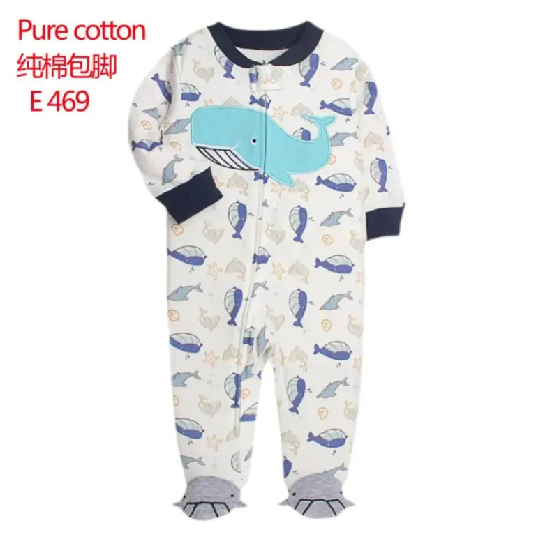 "Onsies bébé colorés et originaux de qualité"(Eight baby onesies with various colorful and original patterns, of good quality.)