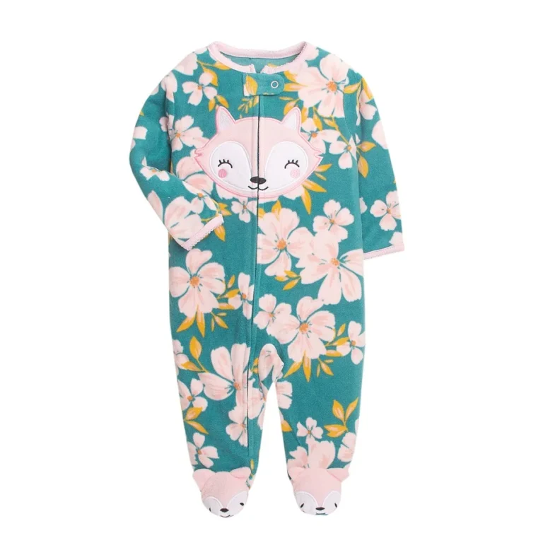 "Barboteuse bébé renard de qualité"(Translation: "High-quality fox baby romper")The keyword emphasizes the high-quality aspect of the baby girl's fox-themed onesie, made with soft, comfortable material and featuring a cute and playful design.