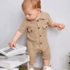 "Romper bébé été très confortable" (One-piece baby jumpsuit for summer, very comfortable).